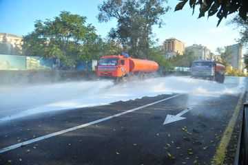 Baku streets disinfected for the next time  - PHOTO