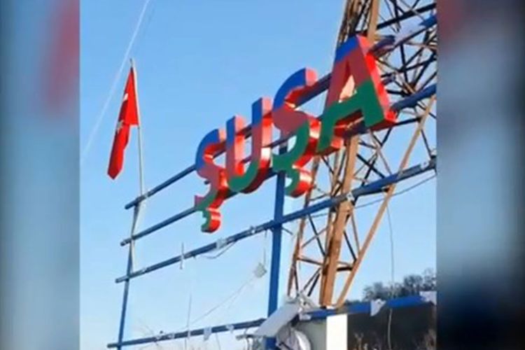 "SHUSHA" name installed in Latin alphabet at the entrance of Shusha - VIDEO