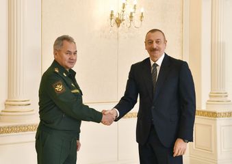 President Ilham Aliyev  receives delegation led by the Russian Defense Minister - UPDATED