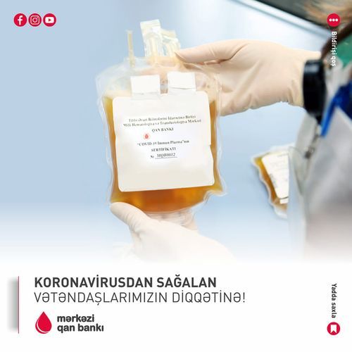 Blood Bank: People, recovered from coronavirus, can be a donor for patients in severe condition