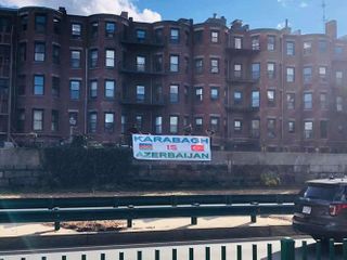 “Garabagh is Azerbaijan” poster hung in Boston