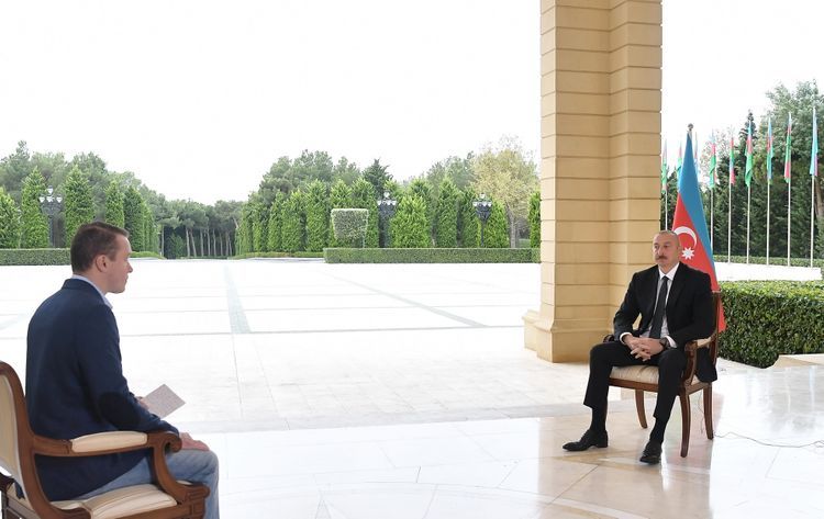 President Ilham Aliyev was interviewed by Russian “Perviy Kanal” TV