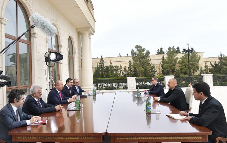 President Ilham Aliyev received delegation led by Turkish Foreign Minister - UPDATED