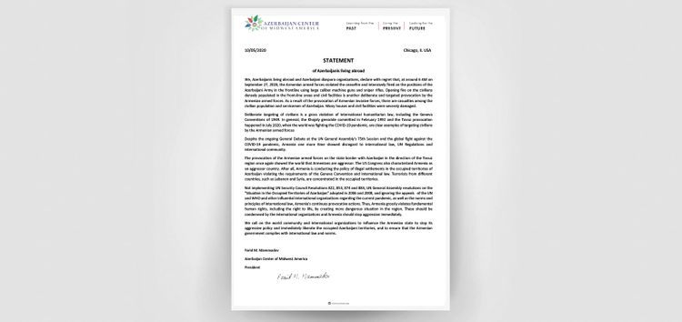 Azerbaijanis in Chicago demand liberation of Azerbaijani lands from occupation