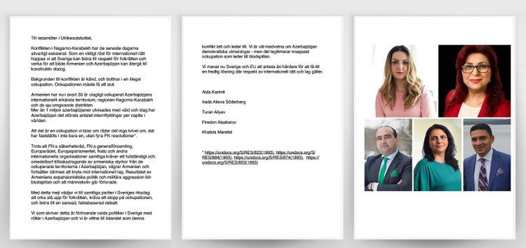 Politicians of Azerbaijani origin living in Sweden appealed to country’s Parliament