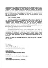 Group of intelligentsia, representatives of religious and national communities appeal to UN Secretary General regarding Armenia’s latest provocations