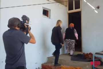 Representatives of BBC, Al Jazeera, France 24 and other media outlets visited the area where the Armenian missile strike took place in Ganja