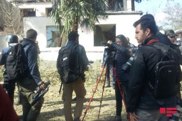 Representatives of BBC, Al Jazeera, France 24 and other media outlets visited the area where the Armenian missile strike took place in Ganja