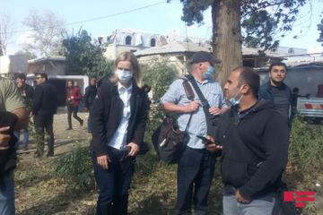 Representatives of BBC, Al Jazeera, France 24 and other media outlets visited the area where the Armenian missile strike took place in Ganja