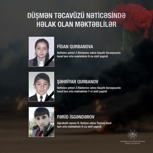 As a result of Armenian aggression 37 schools destroyed, 3 pupils killed in Azerbaijan, Ministry says