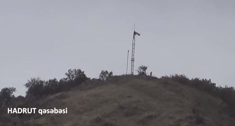 Azerbaijani flag is waving in the center of Hadrut - VIDEO