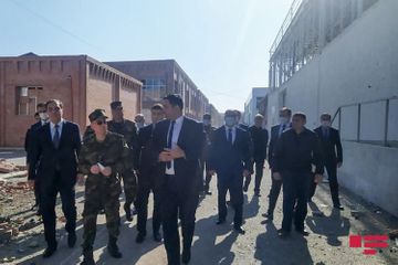 Azerbaijani Minister of Emergency Situations inspected territories hit by Armenian missiles in Ganja