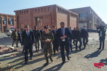Azerbaijani Minister of Emergency Situations inspected territories hit by Armenian missiles in Ganja
