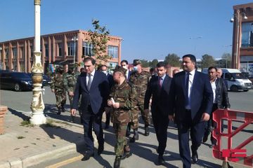 Azerbaijani Minister of Emergency Situations inspected territories hit by Armenian missiles in Ganja