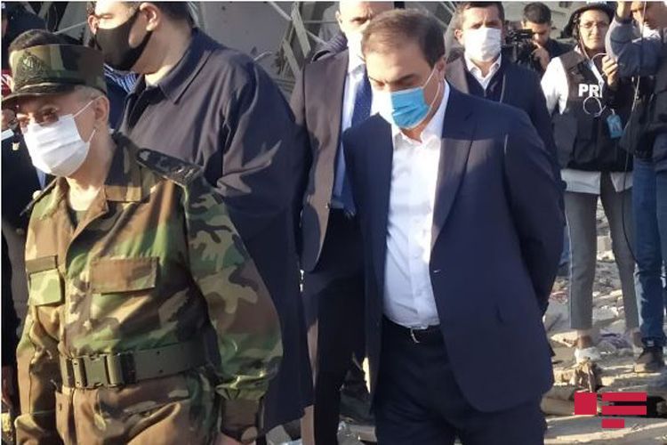 Azerbaijan's Prosecutor General and the Minister of Emergency Situations arrived at the scene in Ganja - UPDATED - PHOTO