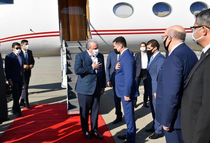 Speaker of Grand National Assembly of Turkey Mustafa Sentop arrives in Azerbaijan for official visit