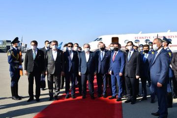 Speaker of Grand National Assembly of Turkey Mustafa Sentop arrives in Azerbaijan for official visit