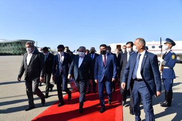 Speaker of Grand National Assembly of Turkey Mustafa Sentop arrives in Azerbaijan for official visit