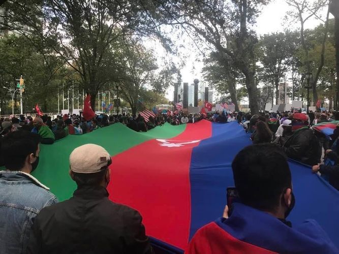 Protest rally against the Ganja terror held in front of the UN Headquarters