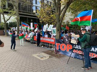 Protest rally against the Ganja terror held in front of the UN Headquarters