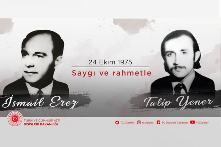 Turkey’s MFA shared a post regarding Turkish diplomat killed in France as a result of ASALA’s attack