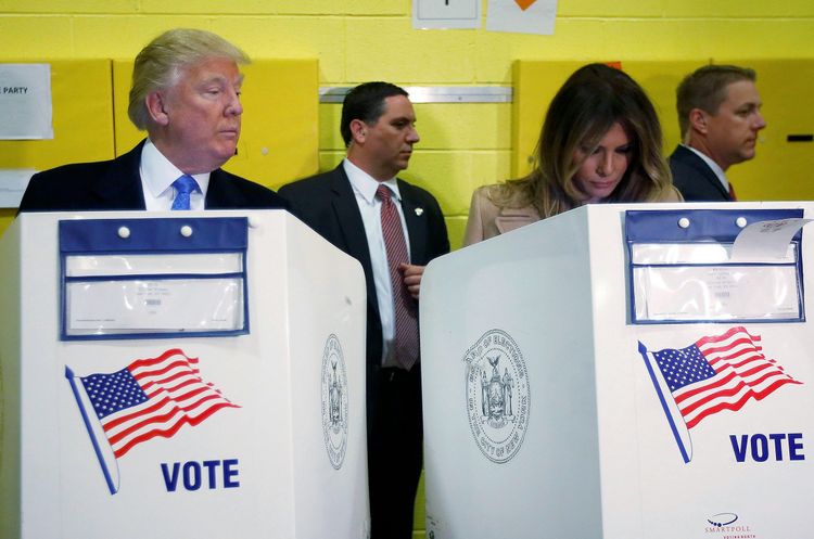 Trump casts vote at county main library, departs for rally in North Carolina