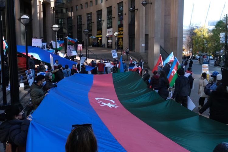Rally in protest of terror acts committed in Ganja held in Canada