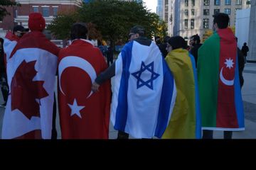 Rally in protest of terror acts committed in Ganja held in Canada