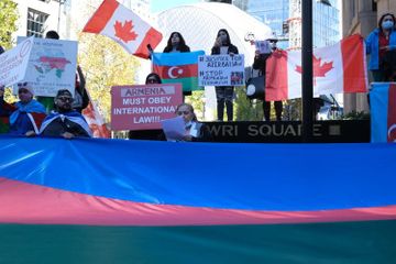 Rally in protest of terror acts committed in Ganja held in Canada