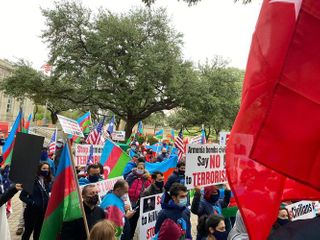 Protest was made in Texas against terrorist acts committed by Armenians in Azerbaijan’s Barda and Ganja cities