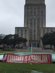 Protest was made in Texas against terrorist acts committed by Armenians in Azerbaijan’s Barda and Ganja cities