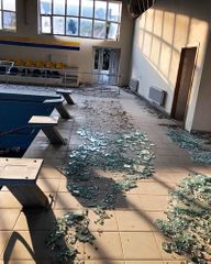 As a result of Armenian terror in Barda, Olympic Sports Complex during damaged - PHOTOSESSION