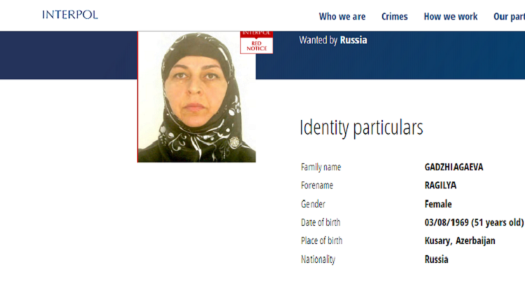 Russia searches through Interpol for woman of Azerbaijani origin taking part in activity of terrorist organization