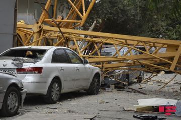 Two houses damaged as a result of crane turnover onto residential building in Baku - PHOTO - VIDEO - UPDATED