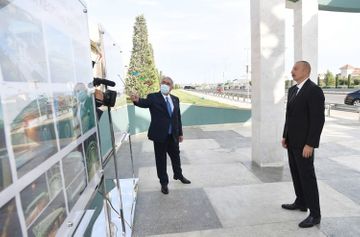 President Ilham Aliyev attends inauguration of above ground pedestrian crossing in Baku - UPDATED
