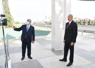 President Ilham Aliyev attends inauguration of above ground pedestrian crossing in Baku - UPDATED