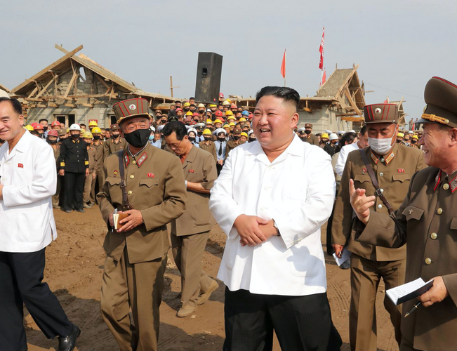 North Korea's Kim inspects reconstruction in flood-hit area