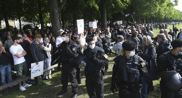 Protest held against coronavirus restrictions in Munich 