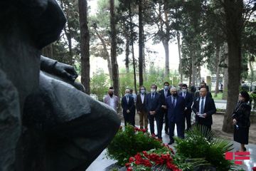 Graves of Uzeyir Hajibeyli and musical figures in l Honorary Alley were visited
