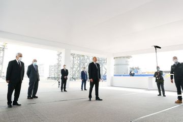 President Ilham Aliyev attended groundbreaking ceremony of Absheron field offshore operations
