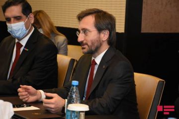 Bilateral meeting being held between Hikmat Hajiyev and Fahrettin Altun - PHOTO
