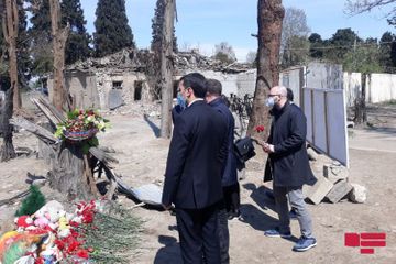 Members of Italian Senate visit area shelled by Armenia in Ganja  - PHOTO