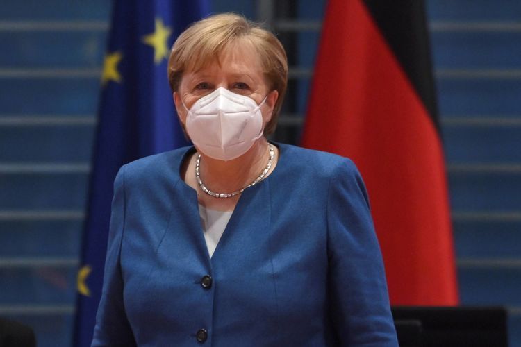 Angela Merkel gets her AstraZeneca COVID vaccine shot
