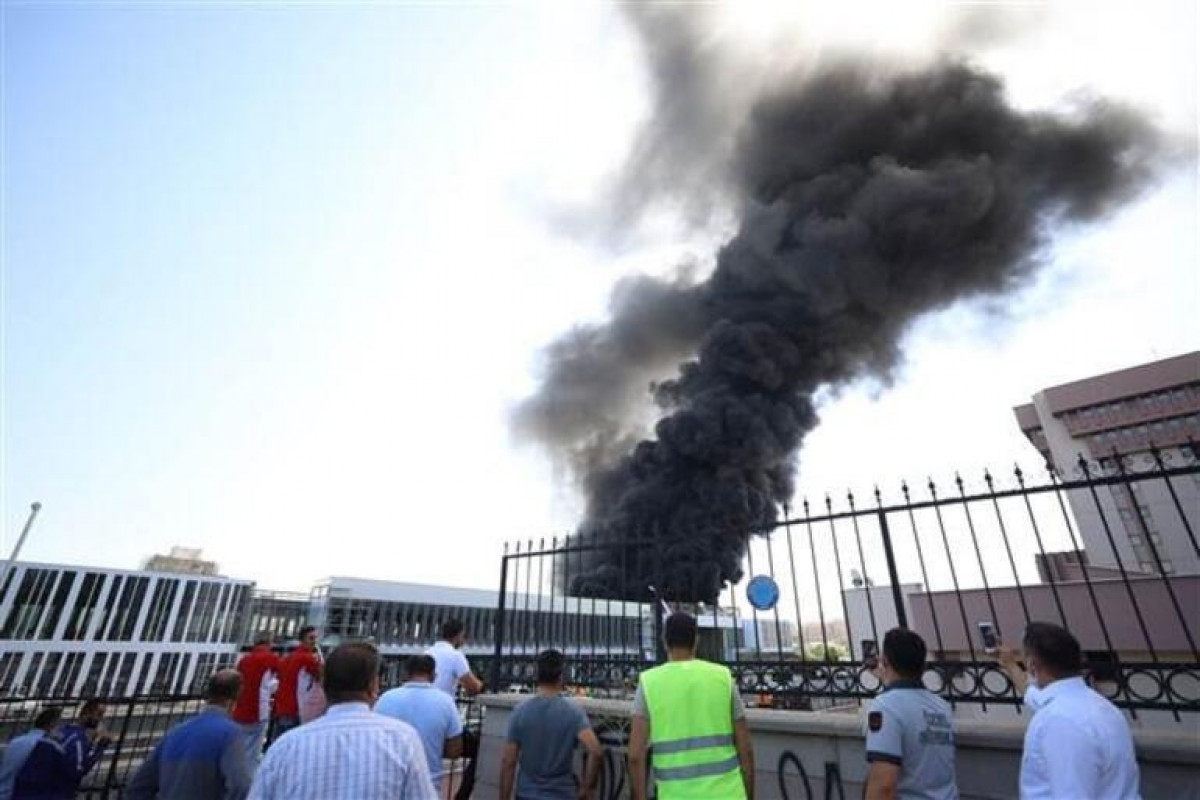 A fire breaks out near the Ankara railway station