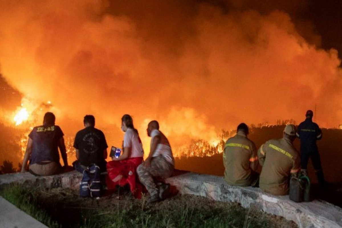 Wildfires have swept across the island of Evia near Athens