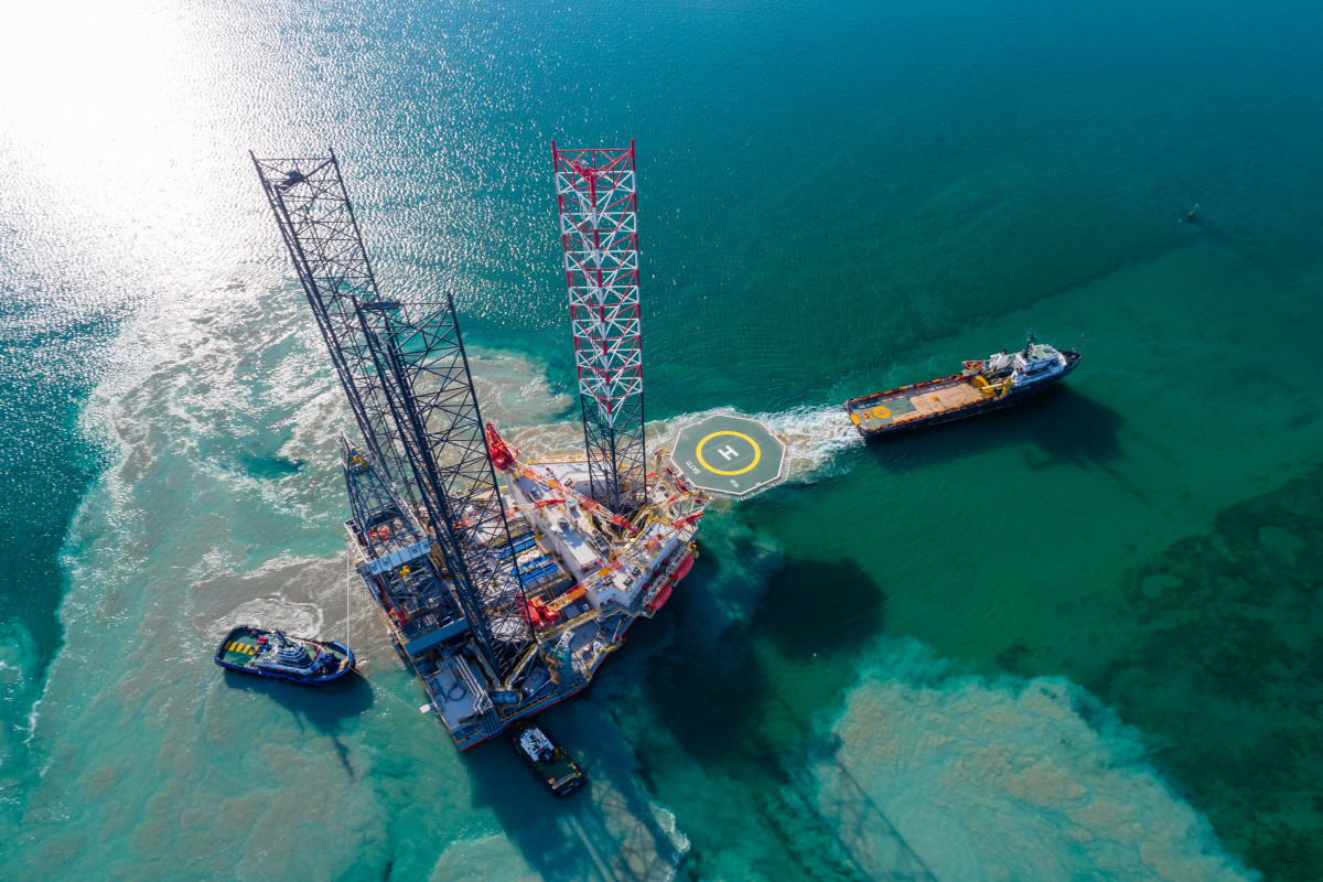 Kazakhstan's drilling rig starts works in Azerbaijan Sector of the Caspian Sea