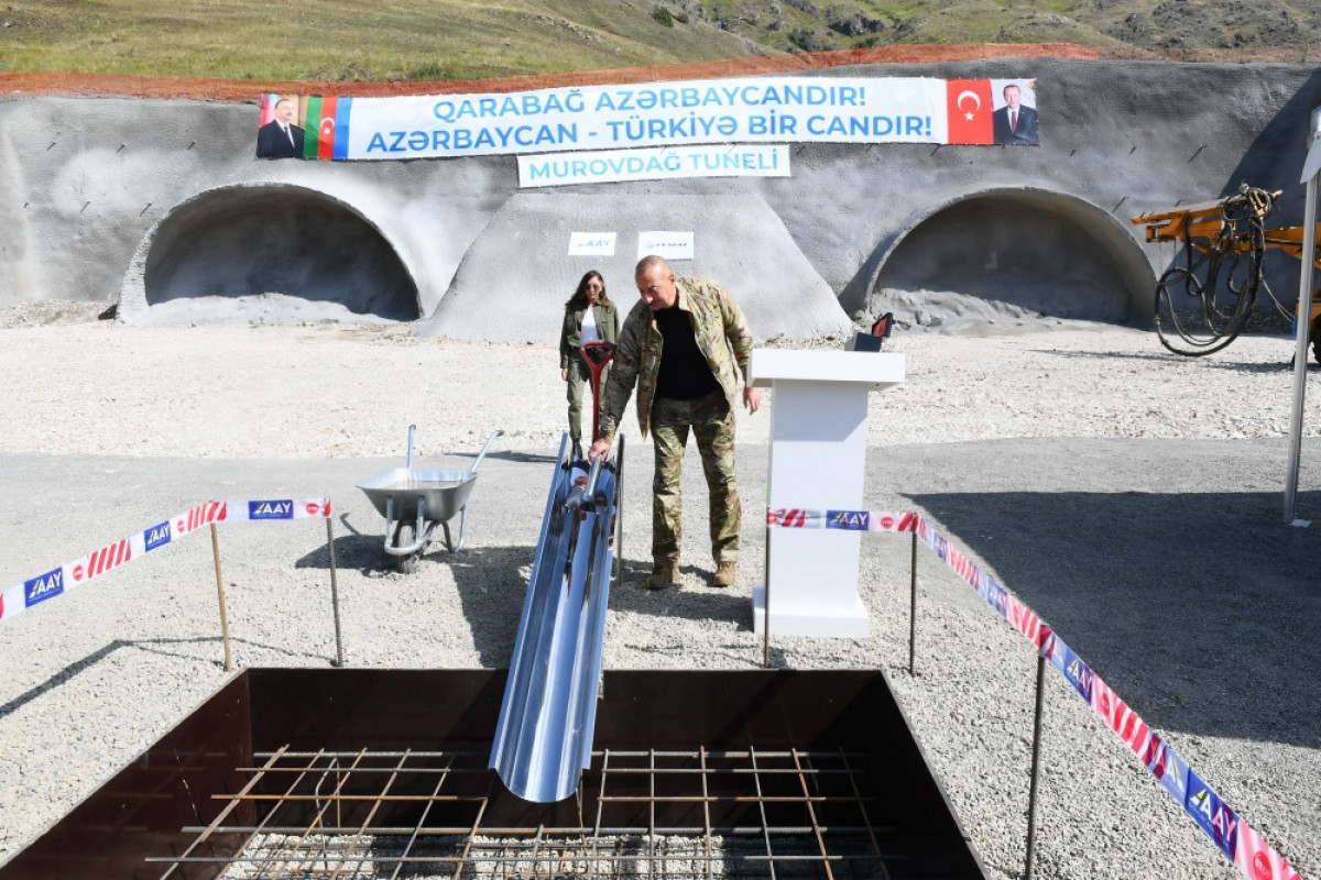 Azerbaijani President laid the foundation of Murovdag tunnel