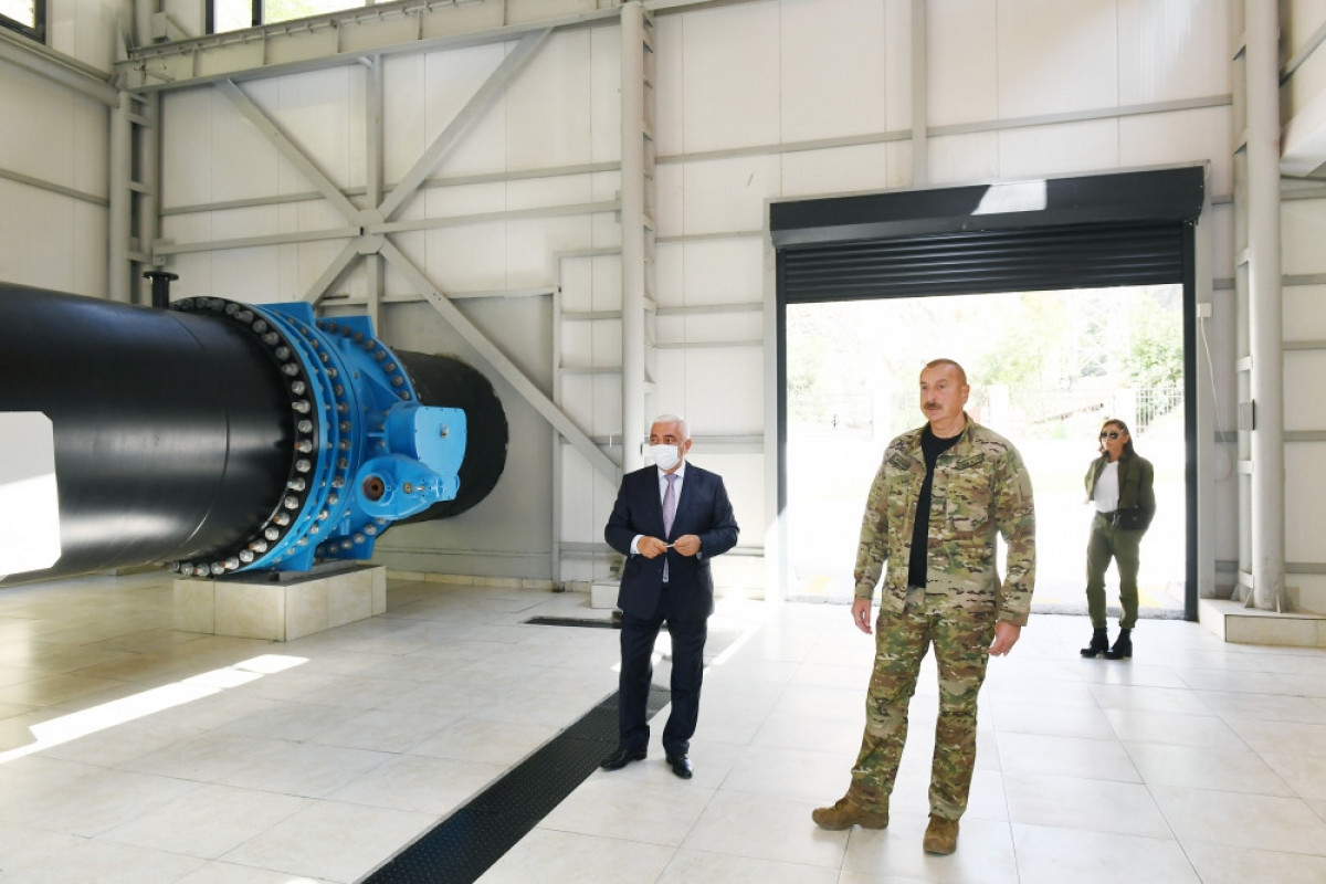 Ilham Aliyev views works done in Kalbajar Small Hydroelectric Power Station