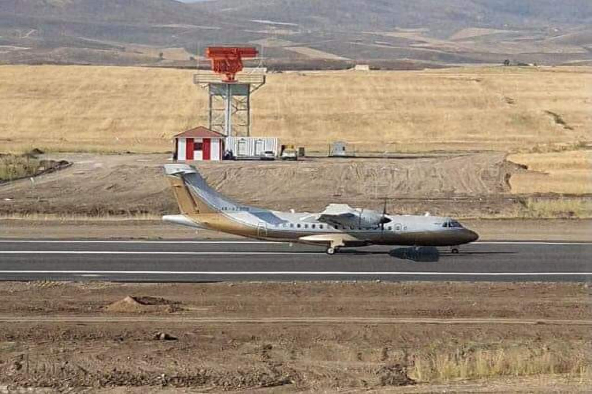 The readiness of radio equipment is being checked at Fuzuli International Airport