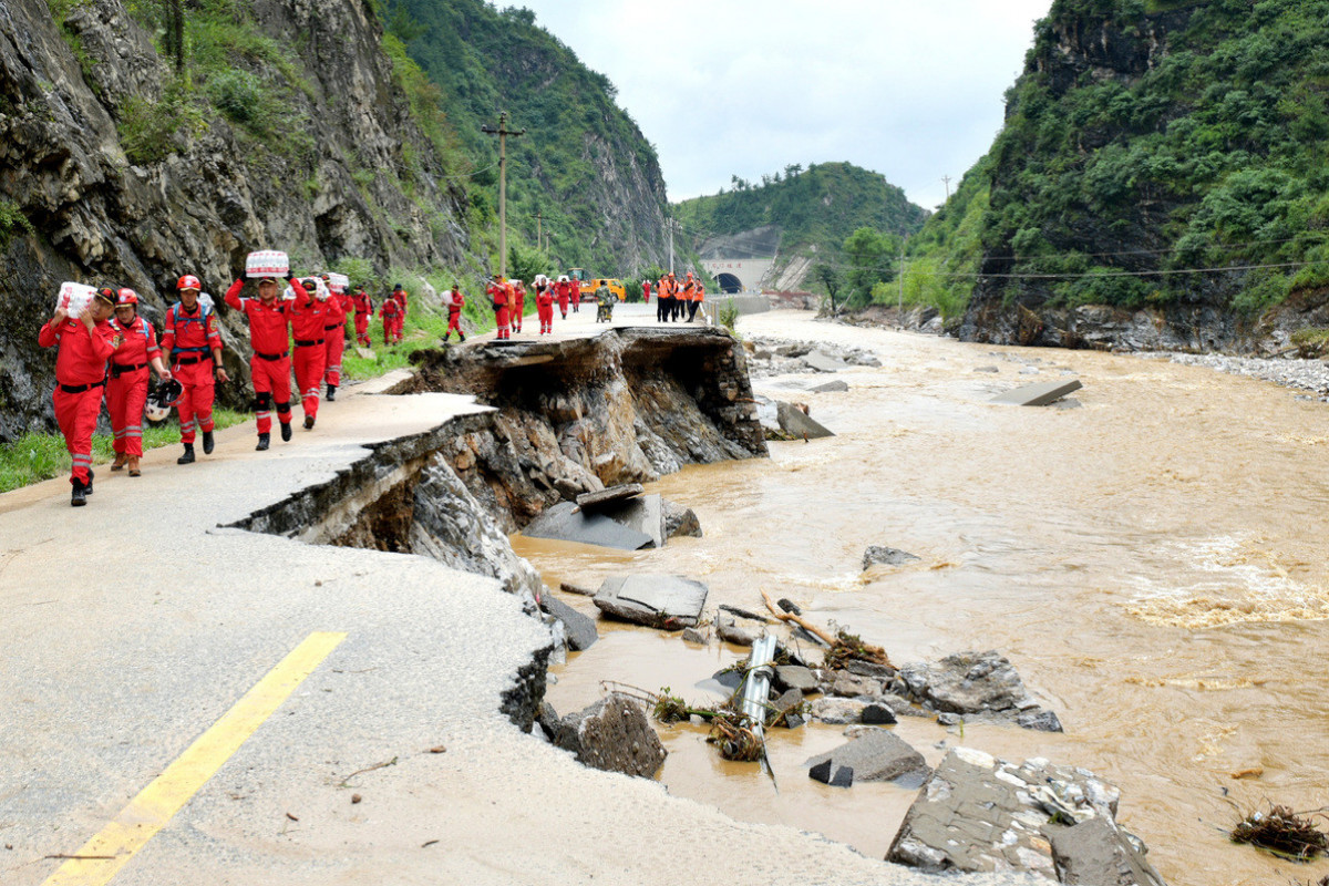 Heavy rainstorm hits China's Shaanxi